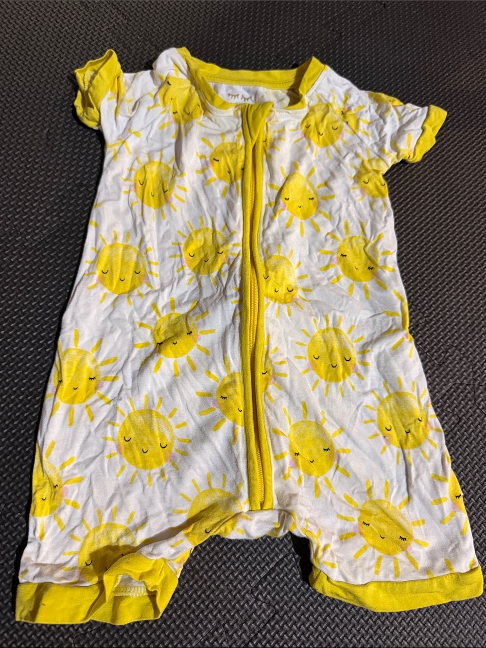 Little sleepies Yellow Sun Print One-Piece Romper